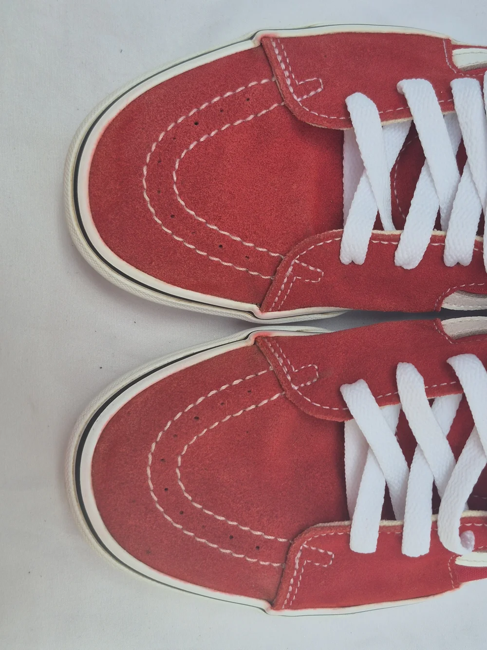 VANS Sk8-Hi Red Suede Canvas High Top Sneakers Mens 8.5 Womens 10 VN000D5IB8C